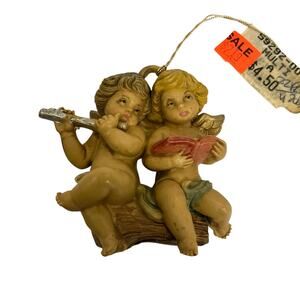 Vintage 90's Simonetti Fontanini Angels Cherub Ornament Italy